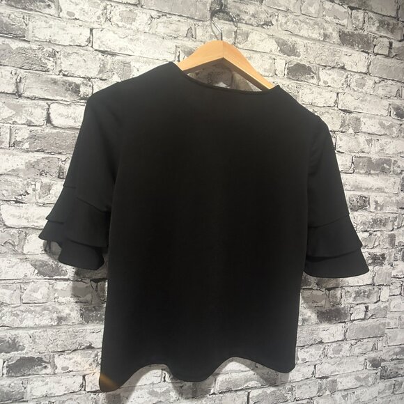 EUC 7th Avenue New York & Co Design Studio Women's Black Blouse Size Small - Picture 3 of 11
